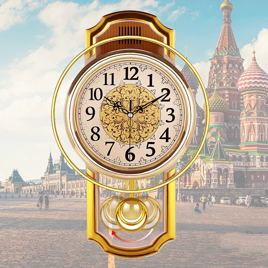 Маятниковые винтажные настенные часы большой домашний декор бесшумные
