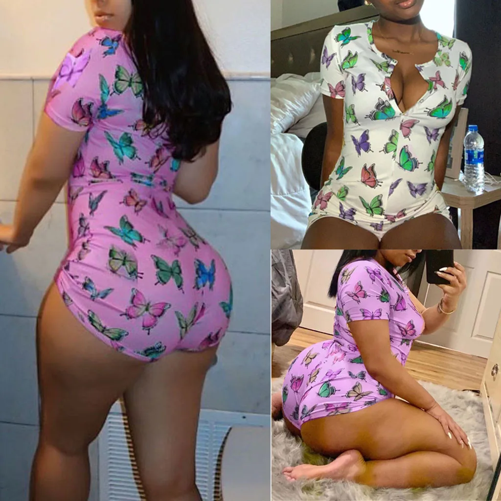 Пикантная Женская одежда для сна с глубоким V-образным вырезом комбинезон боди