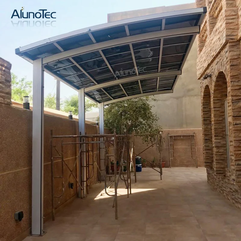 Nature Polycarbonate Cover Aluminum Metal Carport For Outdoor Size 5.5m Length x 3m Projection x 3m Height
