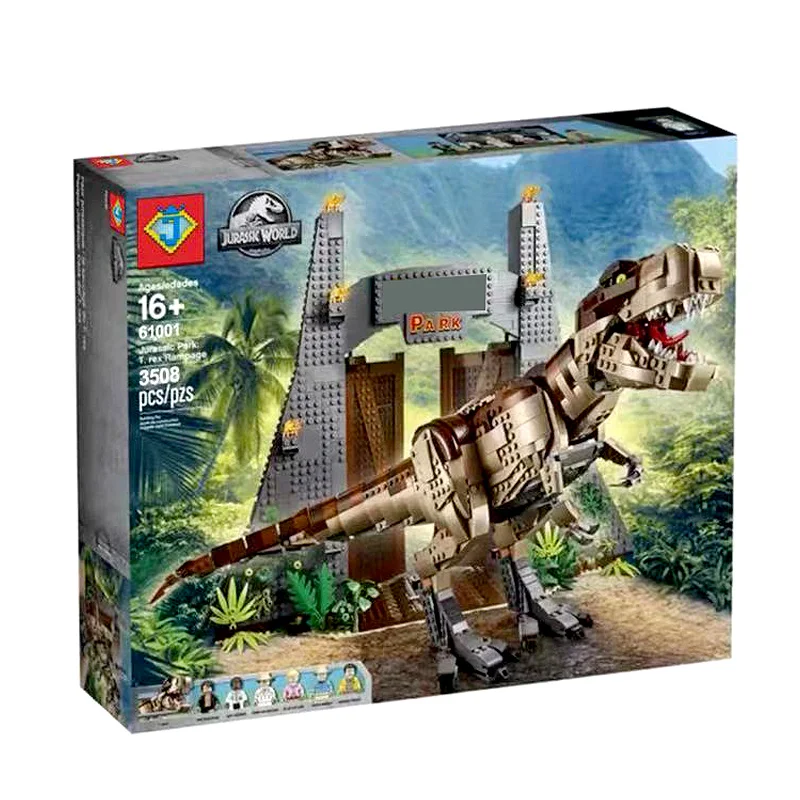 61001 креативные игрушки, совместимые с 75936 парком Юрского периода: T. rex Rampage Set, детские рождественские игрушки, строительные блоки, наборы кирпичей