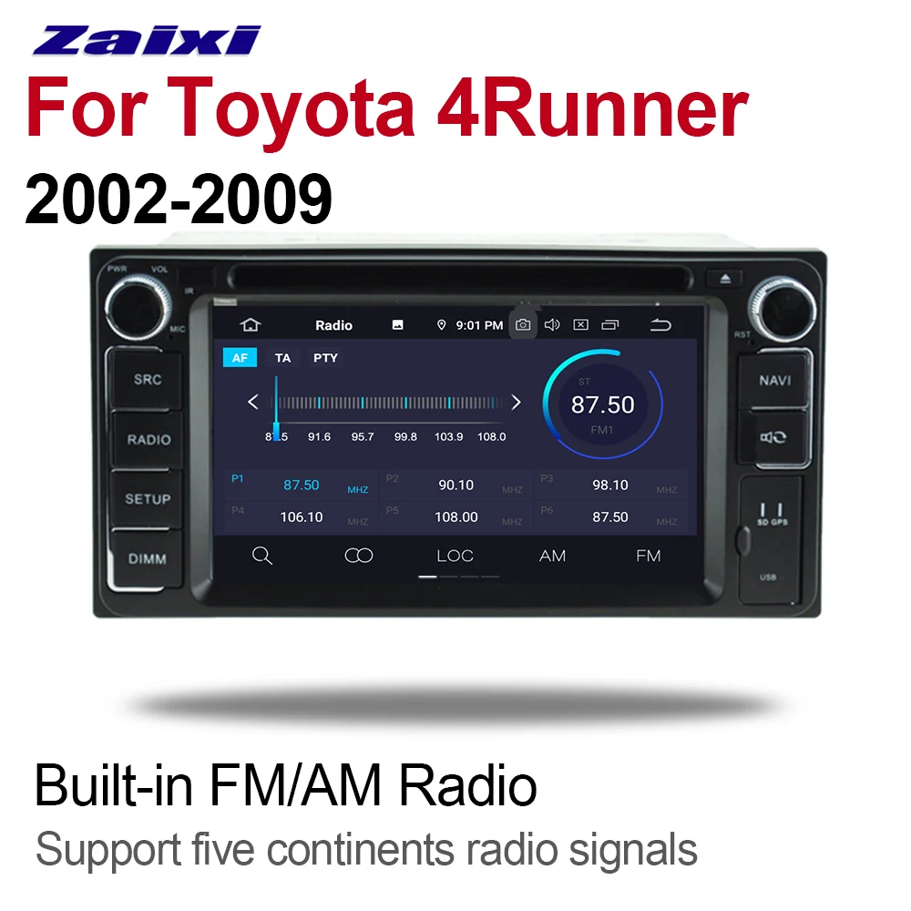 ZaiXi 2 Din Автомобильный мультимедийный плеер Android 9 Авто Радио для Toyota 4 Runner/SW4 2002 ~ 2009