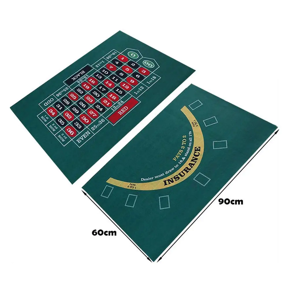 Oboustranný pravidla karetních her/poker rohož craps stůl & blackjack kasino flauš roll-up kasino ruleta tabletop rohož pro káva stůl craps & černá