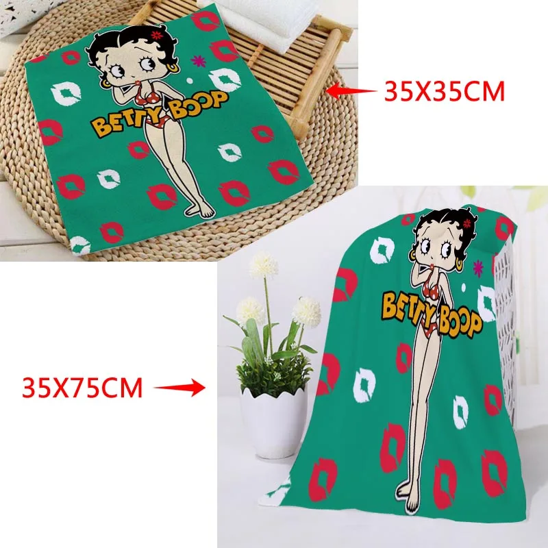 Новое поступление на заказ Betty Boop полотенце для лица с рисунком из микрофибры квадратные прямоугольные полотенца Размер 35x35 см 35x75 см - Цвет: 20