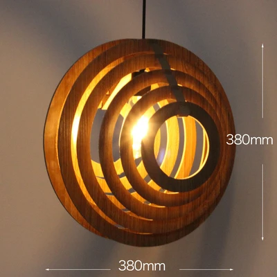 B Japanese Loft Vintage Wood Pendant Lamp DIY Wooden Lampshade Creative Restaurant E27 Hanging Light LED Luminaire - Цвет корпуса: B