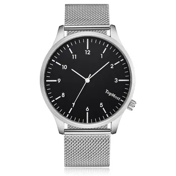 

Top Brand GORBEN Watch Men Simple Dial Silver Stainless Steel Mesh Band Clock Mens Quartz Wrist Watches relogio masculino