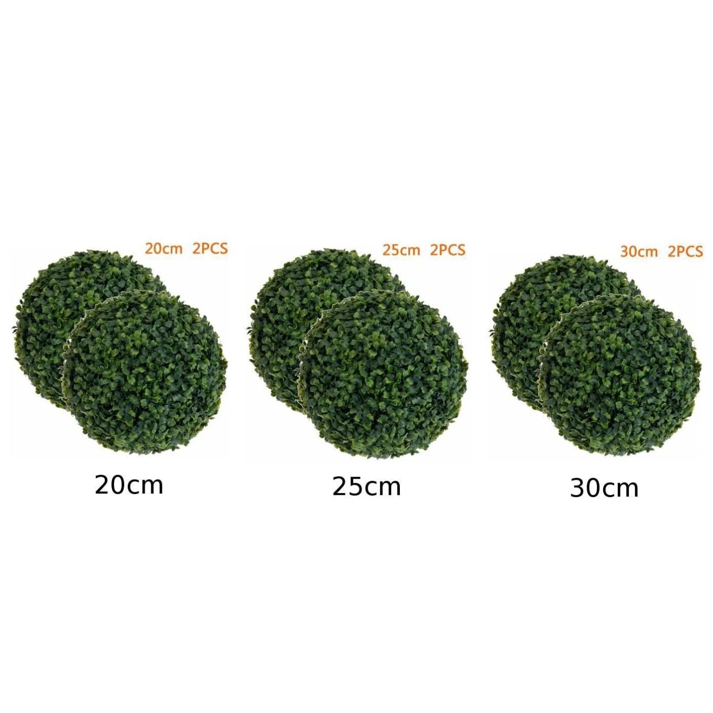 2 Artificial Green Topiary Balls Buxus Leaf Garden Hanging Grass Wedding Outdoor Party Decorative Accessory