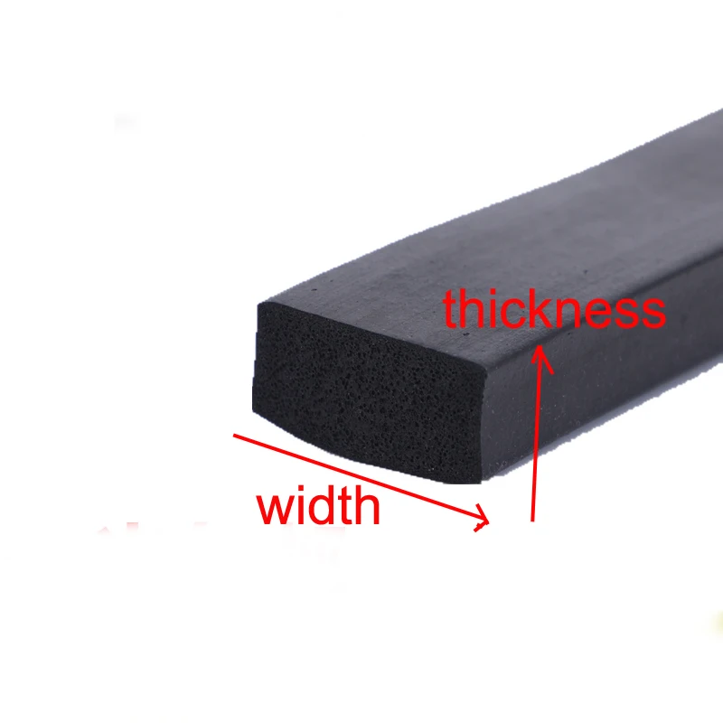 

1 Meter Cabinet door window EPDM Flat Rubber Foam Bar Seal Strip black square strip ( size : thickness x width )
