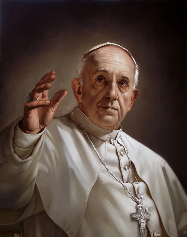 pegefinger dobbelt Pickering Religion ART Pope Francis portrait art of Christianity Catholicism Pontifex  Maximus Pope Society of Jesus print art painting