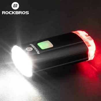 

ROCKBROS Bike Light 100 Lm Bicycle Front Rear Light Lamp USB Charging Flashlight Bicycle Lantern Headlight Bicycle Accessories
