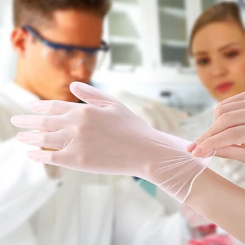 

100 PCS Transparent Disposable PVC Gloves Dishwashing/Kitchen/Medical /Latex/Rubber/Garden Gloves Universal For Home Cleaning