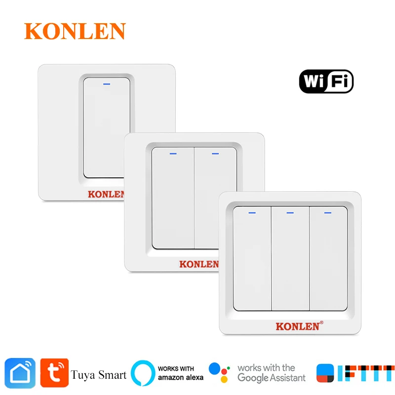 

Tuya WIFI Wall Switch Remote EU Power Light Push Button Smart Life APP For Home Automation Google Home Alexa IFTTT Compatible