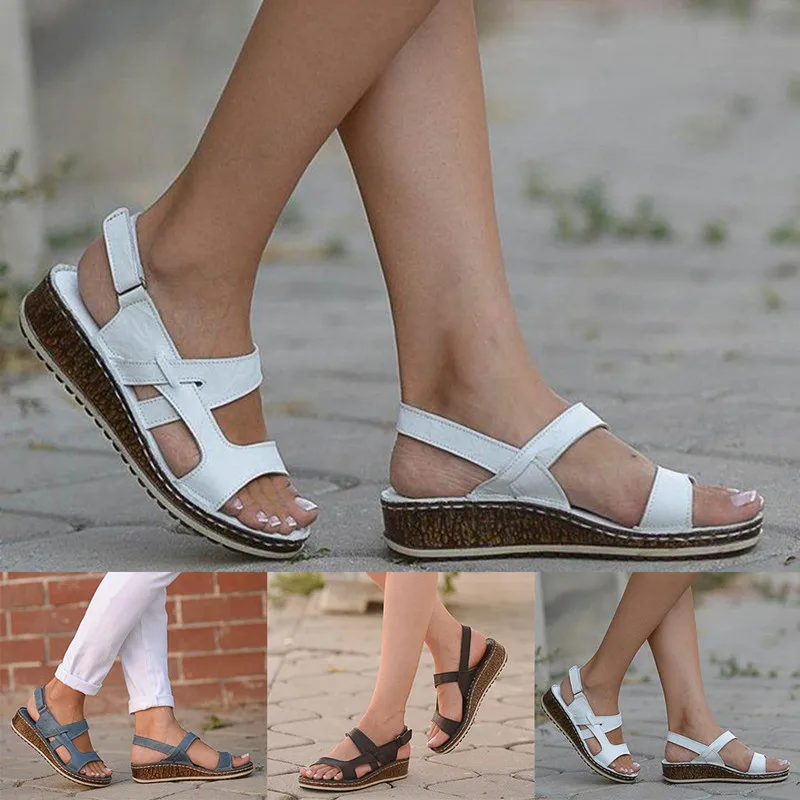 3 color stitching sandals