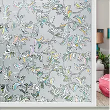 

LUCKYYJ Privacy Window Film Rainbow Window Clings 3D Decorative Stained Glass Window Film Static Cling Window Stickers for Home