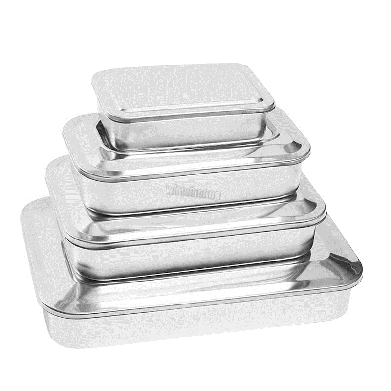 

1pcs high quality 304 thick Stainless steel Sterilization tray box square plate without hole cover surgical instruments tool