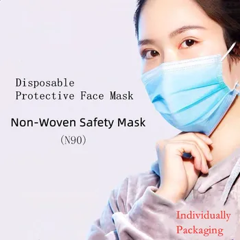 

10 Pieces Adult Mouth Face Mask High Quality 3 Layers Facial Dust-Proof Safety Mask Blue Women's Masks