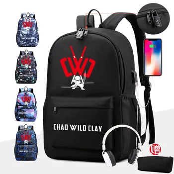 

Games Chad Wild Clay 3D print Student School Bag USB Charge Pattern Backpack For Teenagers Travel Casual Laptop Mochilas