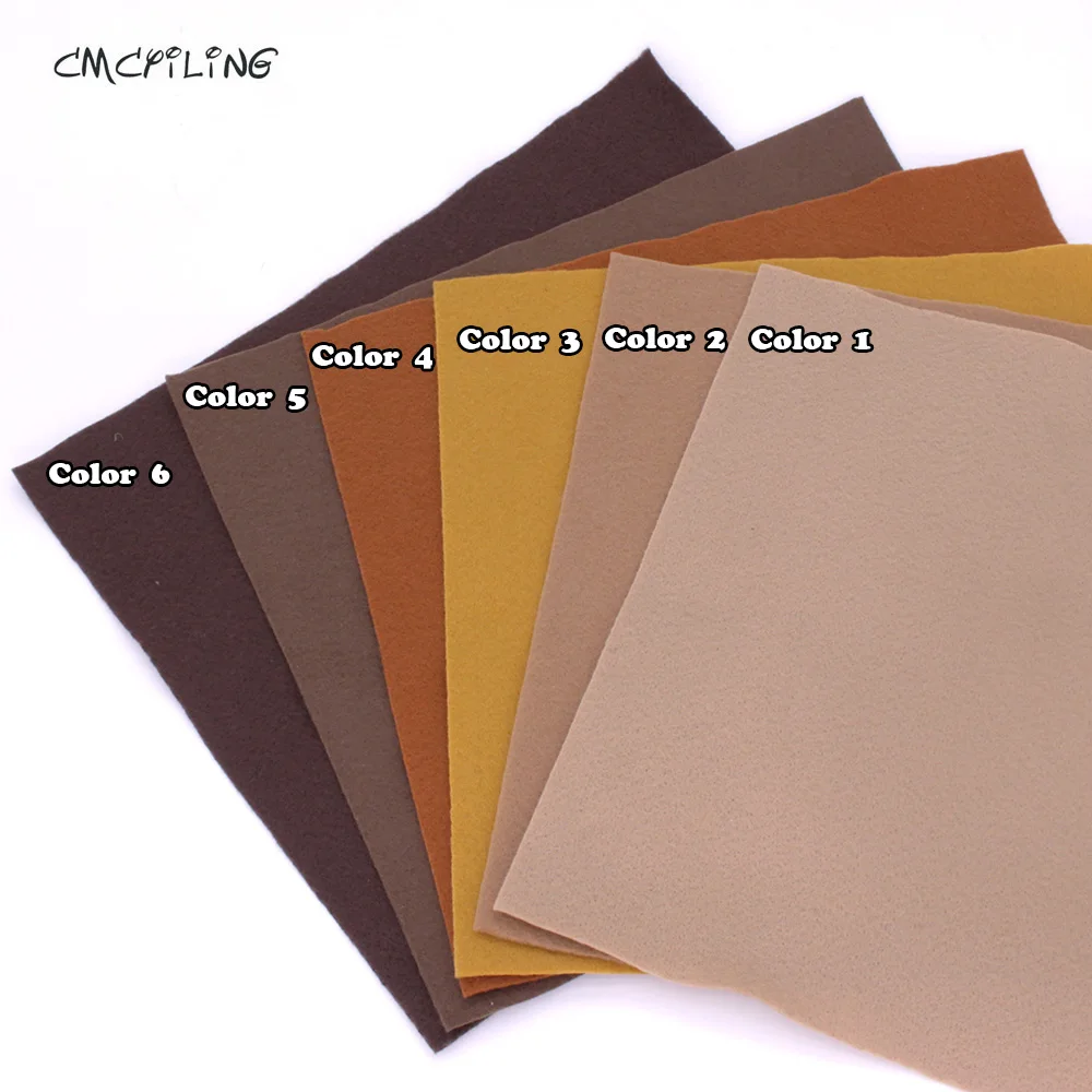 Flesh/Brown/Chocolate Color Soft Felt Felt Craft Polyester NonWoven Fabric Decoration Material For Scrapbooking Sewing Toys