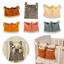 Organizador de algodón para cuna de recién nacido, bolsa de almacenamiento colgante para cama de bebé, bolsillo para pañales, juego de ropa de cama, accesorios, bolsas de tienda de pañales