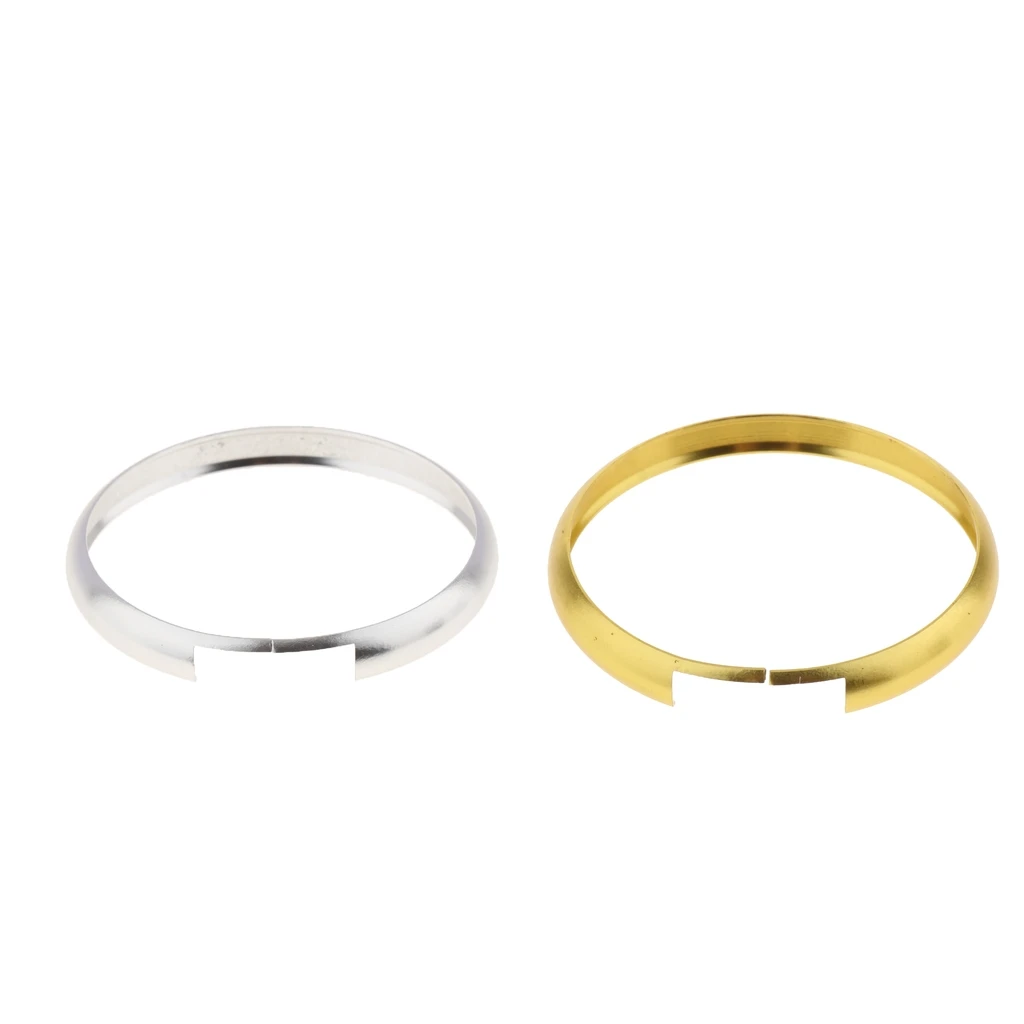 2 Pieces Alumnium Smart Key Fob Ring Trim Cover Protector for Mini Cooper R55 R56 R57 R58 R59 R60 - Gold & Silver