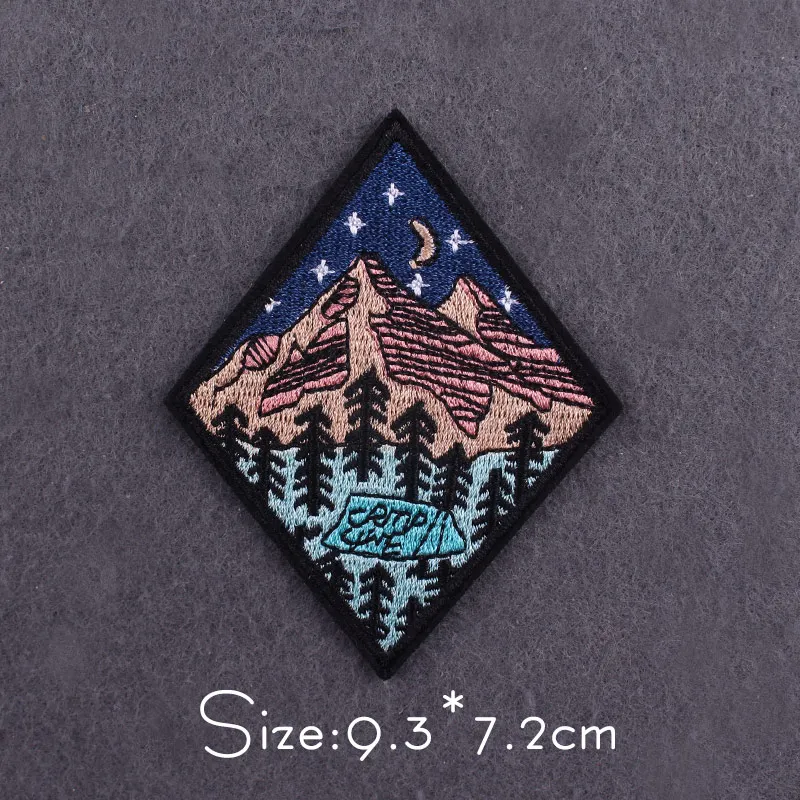 DIY Wildnis Patches Stickerei Patch Für Kleidung Eisen auf Patches auf Kleidung Whale Landschaft Berg Patch Abzeichen für Kleidung – Detail 17