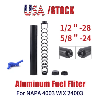 

6 inch 10 inch Aluminum 1/2-28 5/8-24 Single Core Car Fuel Filter for NAPA 4003 WIX 24003 Fuel Trap Solvent Filters RS-OFI043