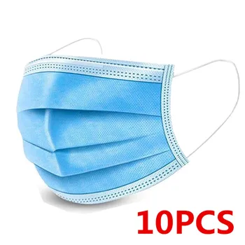 10-200pcs Disposable Masks Non-woven Face Masks 3 layer Ply Filter Anti Dust Breathable Adult Mouth Mask Earloops Masks IN STOCK 28