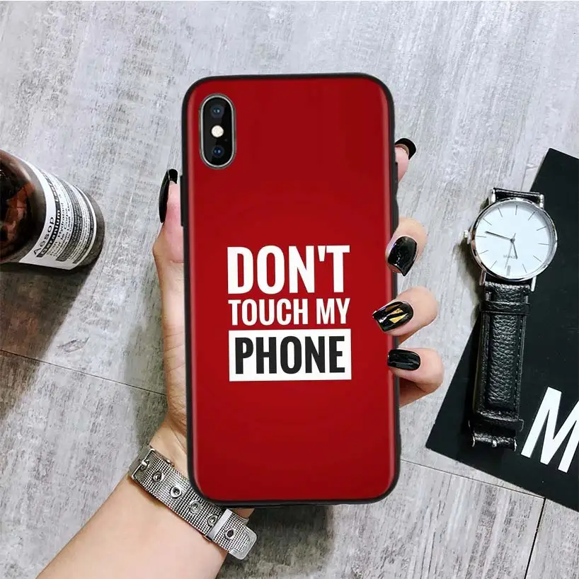 Не трогайте мой телефон черный чехол для телефона Apple IPhone 11 Pro XS MAX XR 7 8 6 6S Plus X 10 Ten 5 5S SE Coque Shell - Цвет: BA128-5