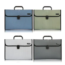 A4 12-pocket Expanding Wallet Paper Holder Document Storage Organizer Bag File Folder Business Briefcase School Stationery