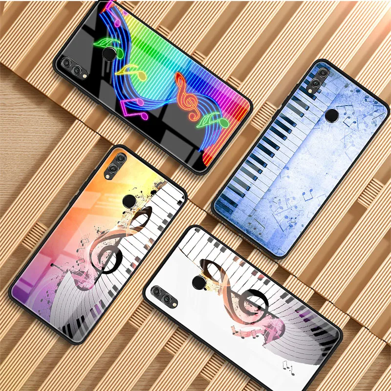 Piano keys Tempered Glass Phone Case for Huawei P40 P30 P20 Mate 40 30 20 10 Pro lite Plus P smart 2019 2020 Cover | Мобильные