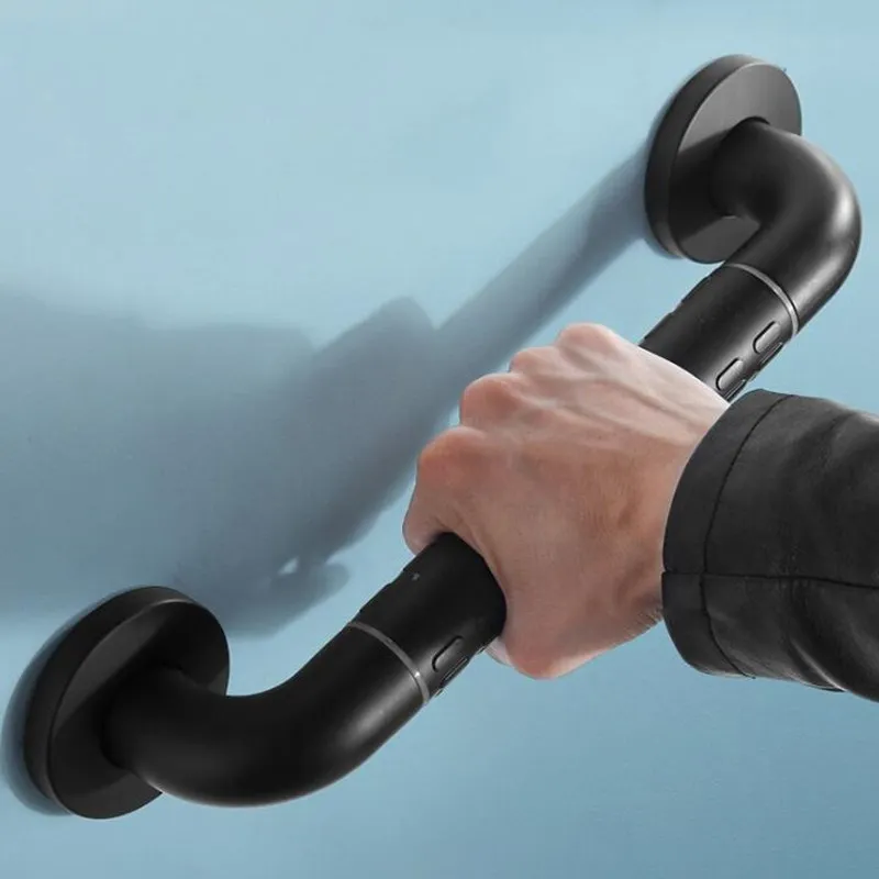 ราวจับนิรภัยสีดำ สแตนเลส สำหรับห้องน้ำ ผู้สูงอายุ ผู้พิการ ติดผนัง กันลื่น ใช้กับโถสุขภัณฑ์ อ่างอาบน้ำ และฝักบัว 1