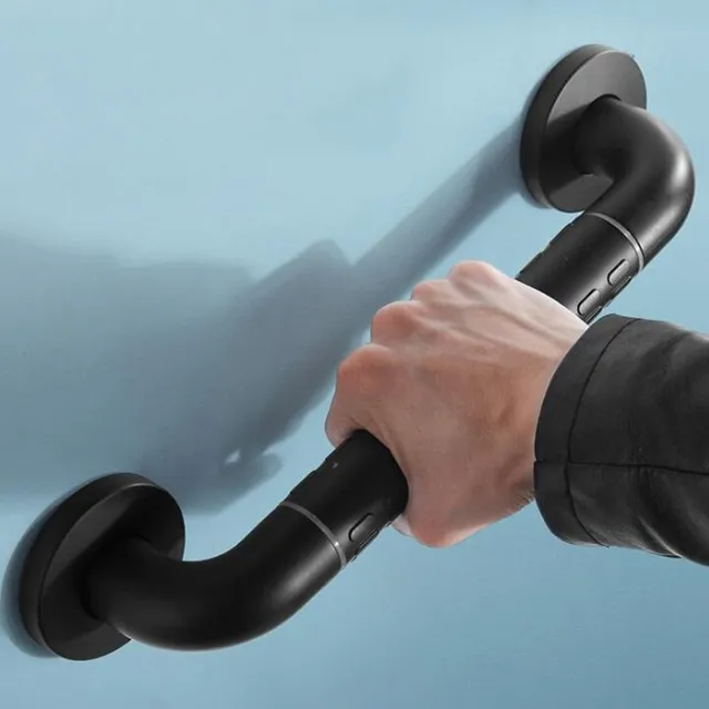 ราวจับนิรภัยสีดำ สแตนเลส สำหรับห้องน้ำ ผู้สูงอายุ ผู้พิการ ติดผนัง กันลื่น ใช้กับโถสุขภัณฑ์ อ่างอาบน้ำ และฝักบัว 1