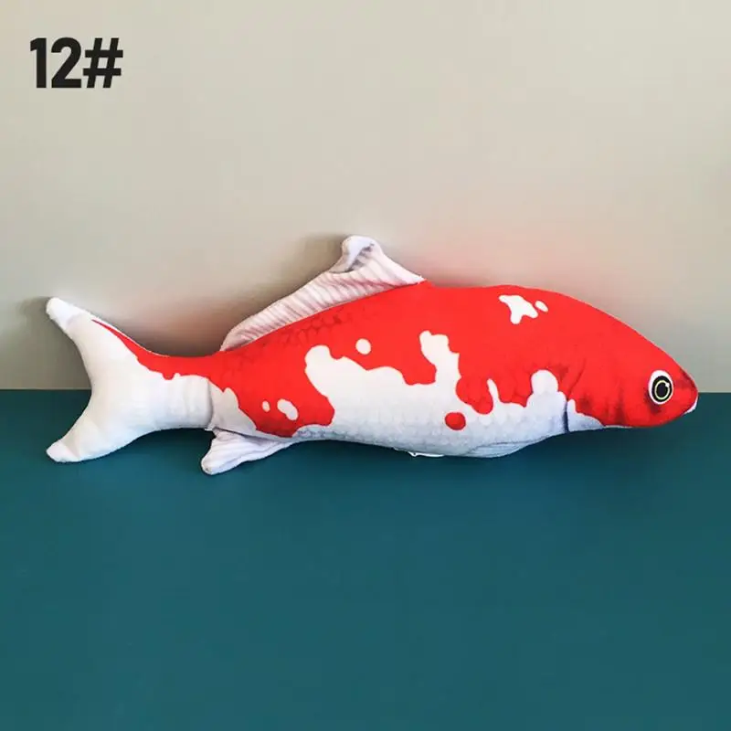 Soft Plush Fish Shape Cat Chew Toy Interactive Gifts Cat Catnip Toys Stuffed Pillow Doll Simulation Playing Toy Pet Accessories 
