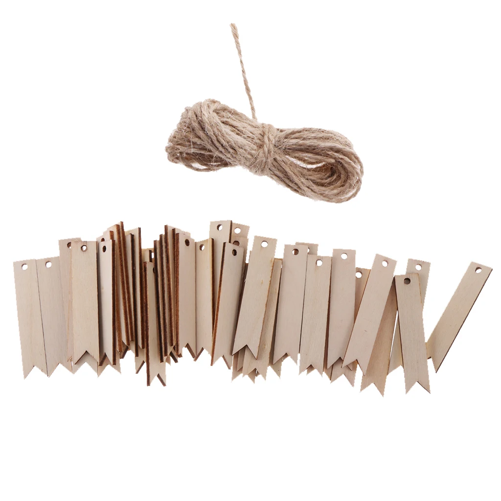 100 Wood Tags Gift Tags Labels Tag Tags Tags Trailer With Jute Cord