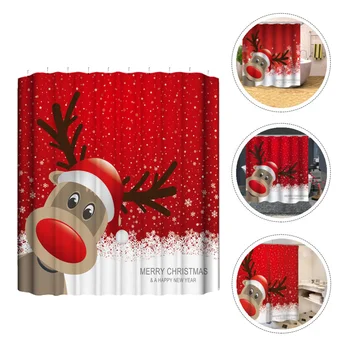 

1pc Durable Printing Reusable Waterpoof Shower Curtain Home Bathroom