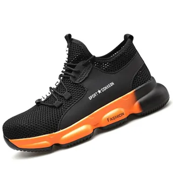 

Labor shoes men's anti-smashing anti-stab penetrating air flying woven safety shoes wear-resistant non-slip work shoes men