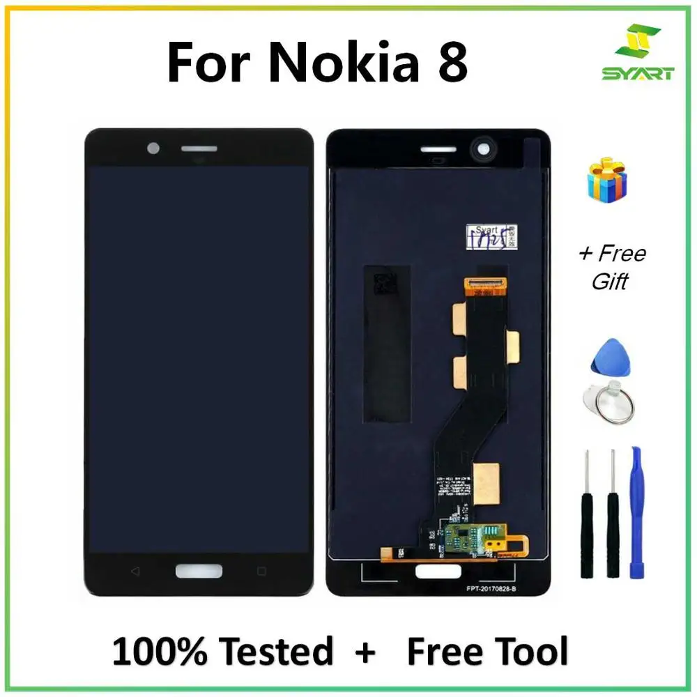 SYART протестирован для Nokia 8 N8 ЖК дисплей с сенсорным экраном дигитайзер сборка Nokia8