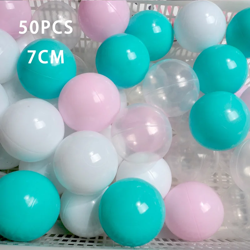 50 шт./лот Экологичный красочный шар 7 см ямы мягкий пластиковый морской шар прозрачный водный океан волнистый шар игрушки для детей Подарки - Цвет: WJ3709F