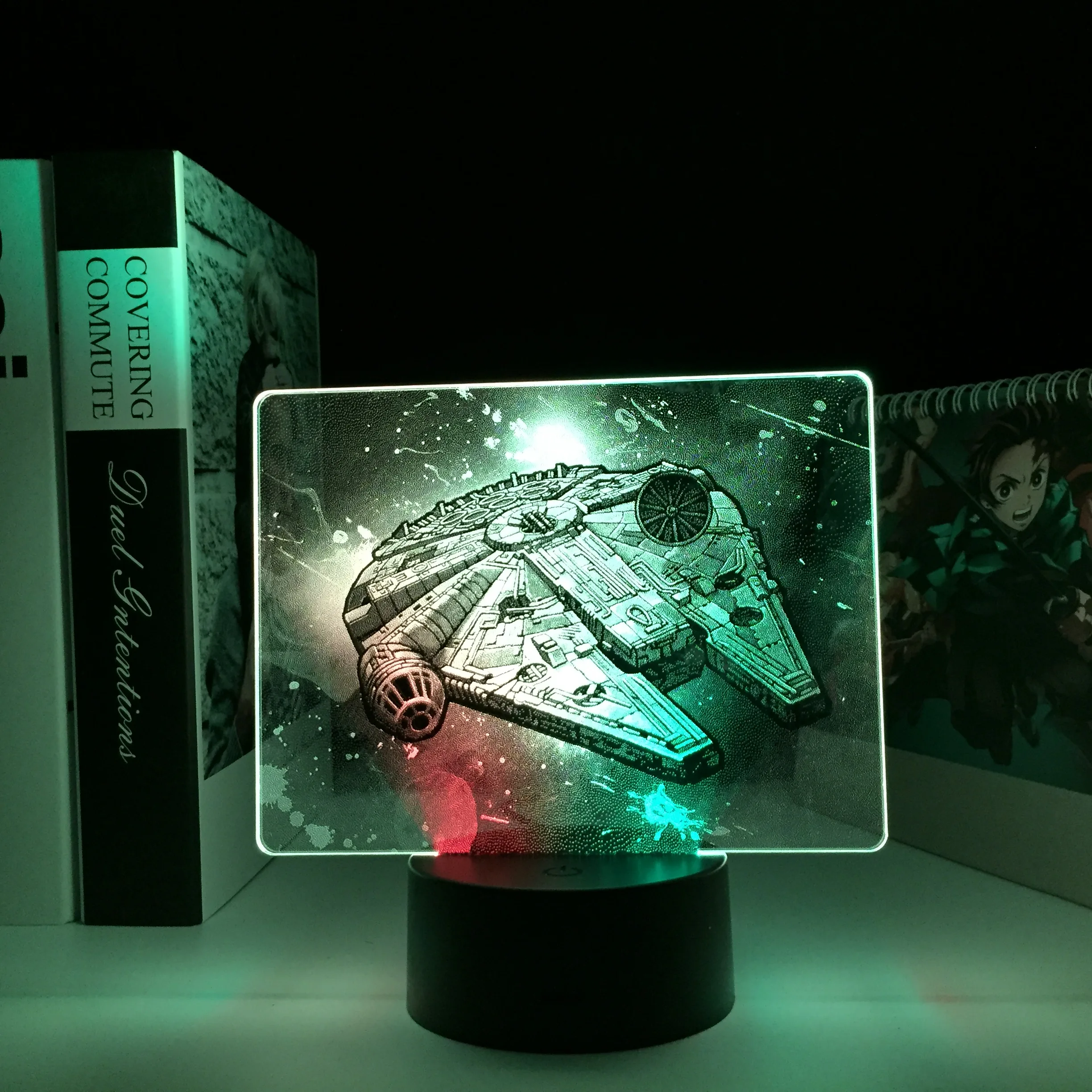 

Space Battleship красочная двухцветная лампа, 3D светодиодный ночник для детей, подарок на день рождения, декоративная лампа для спальни, двухцветсветильник светильник