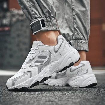 

New Fashion Men Shoes Sneakers Lace Up White Casual Men Shoes Breathable Lightweight Men Shoes Sport Big Size Hot Sale 2020