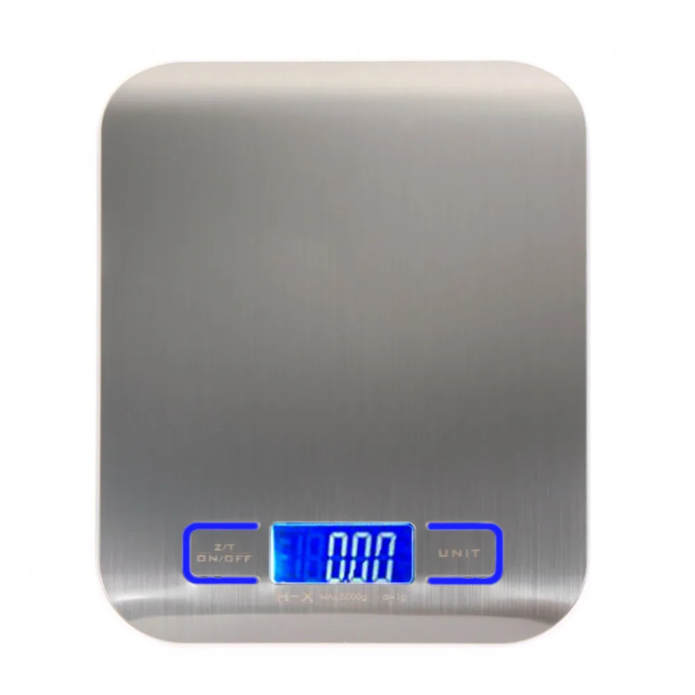 11 LB 5000g font b Electronic b font Kitchen Scale Digital Food Scale Stainless Steel Weight