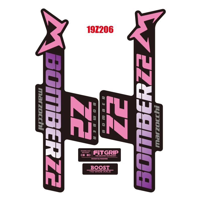 purple pink Gradient MARZOCCHI Z2 вилка наклейка градиентного цвета для горного велосипеда MTB велосипеда наклейки - Цвет: purple pink Gradient