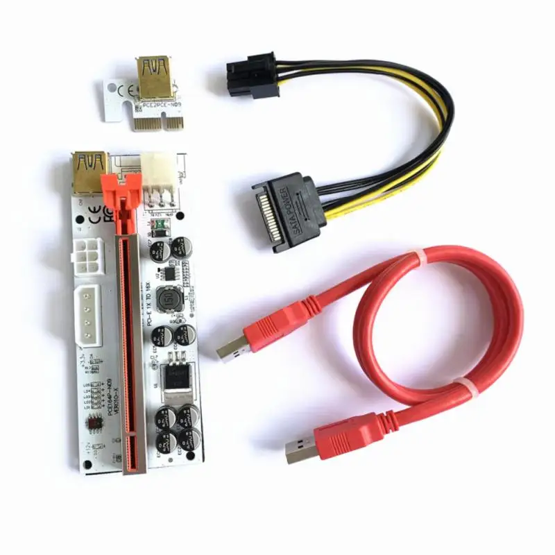 6 Pcs Pcie Riser 010 010X VER010 010S Plus USB 3.0 Pci E Express Cable Cabo Riser GPU X16 Extender PCI-E Riser Card Adapter 1