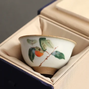 

70ml Teacup Chinese Ru Kiln Porcelain Small Tea Cup Kung Fu Tea Set Ceramic Tea Bowls Teacups Drinkware Teaware Retro Home Decor