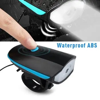 

Cycling Headlight with Horn USB Bicycle Headlight Rechargeable Camping Waterproof SuperBright Bike Headlight Flashlight Tail