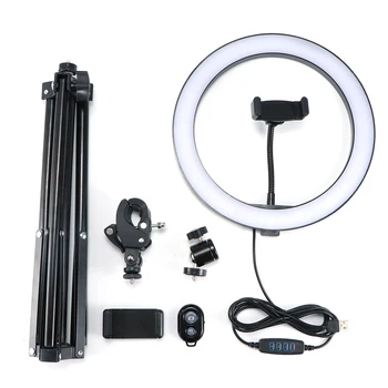 

LED Ring Fill Light with Tripod Stand USB Powered Dimmable and Adjustable ring light & Retractable Tripod for most mobilephones