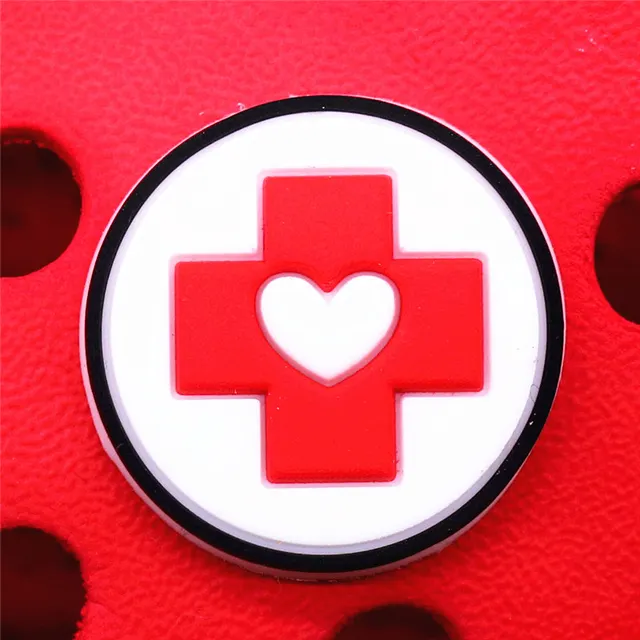 Single Sale 1pcs Medical Supplies PVC Shoe Charms Cute Stethoscope Syringe Shoe Buckle Decoration Jibz fit Croc Kids X-mas Gifts U172-1