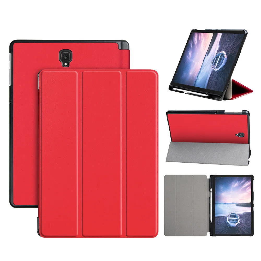 Slim Folio Case Cover For Samsung Galaxy Tab S4 10.5 inch 2018 Wake/Sleep Slim Case Cover w/Pen Holder High Quality Shockproof