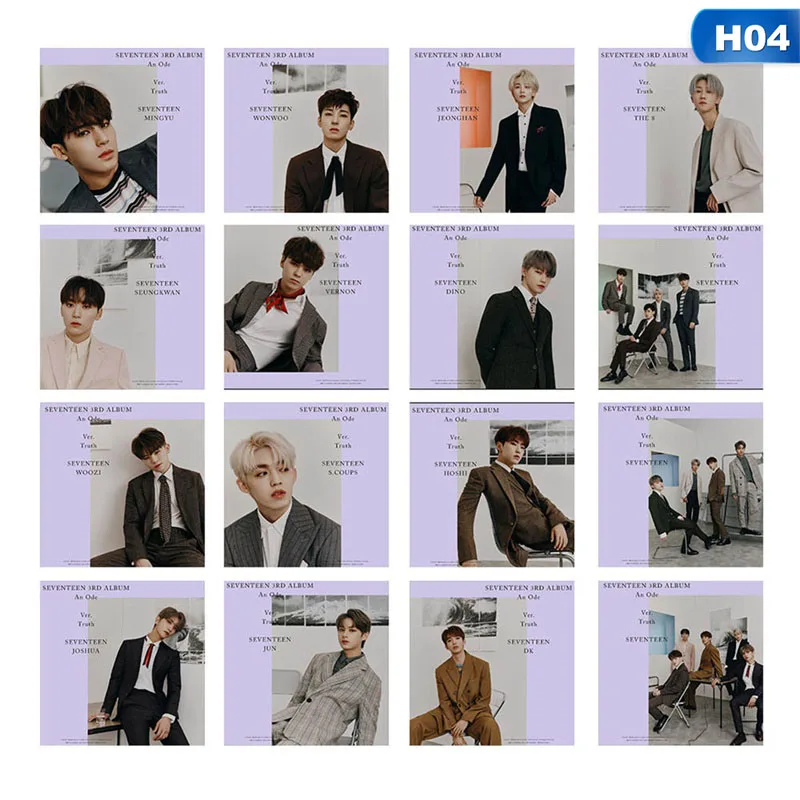 13 PCS/SET KPOP SEVENTEEN New Album Photo Card Poster Lomo Cards Self Made Paper Photocard Fans Gift Collection Four Styles - Цвет: 04