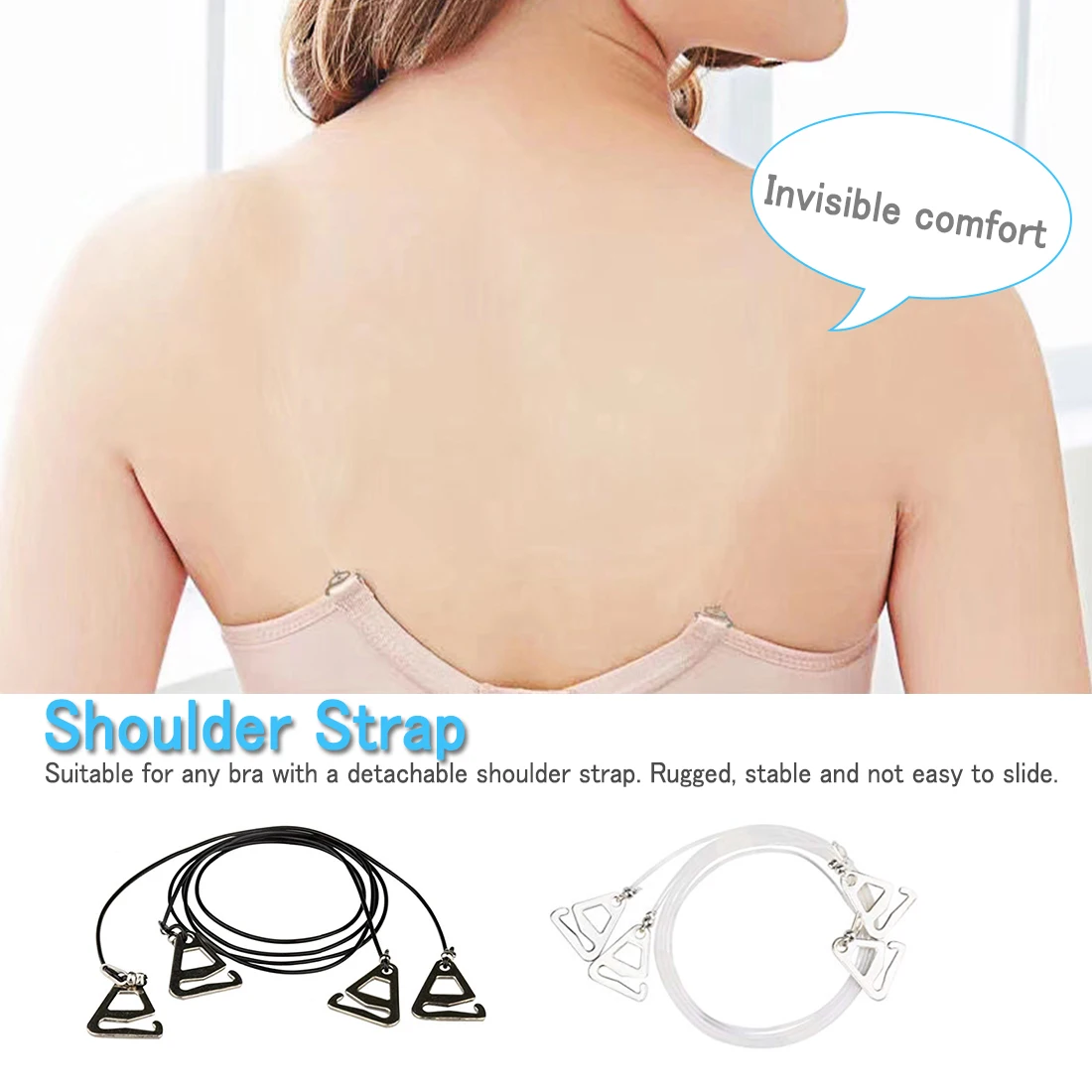 

1Pair Fashion Women Adjustable Bra Strap Party Evening Dress Underwear Accessories Transparent All Match Invisible Straps