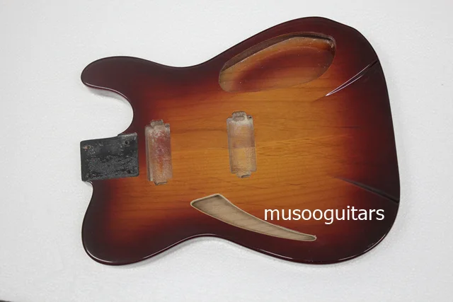 Полуполый Электрический корпус в отделке Fireglo с 2 шт pickguard